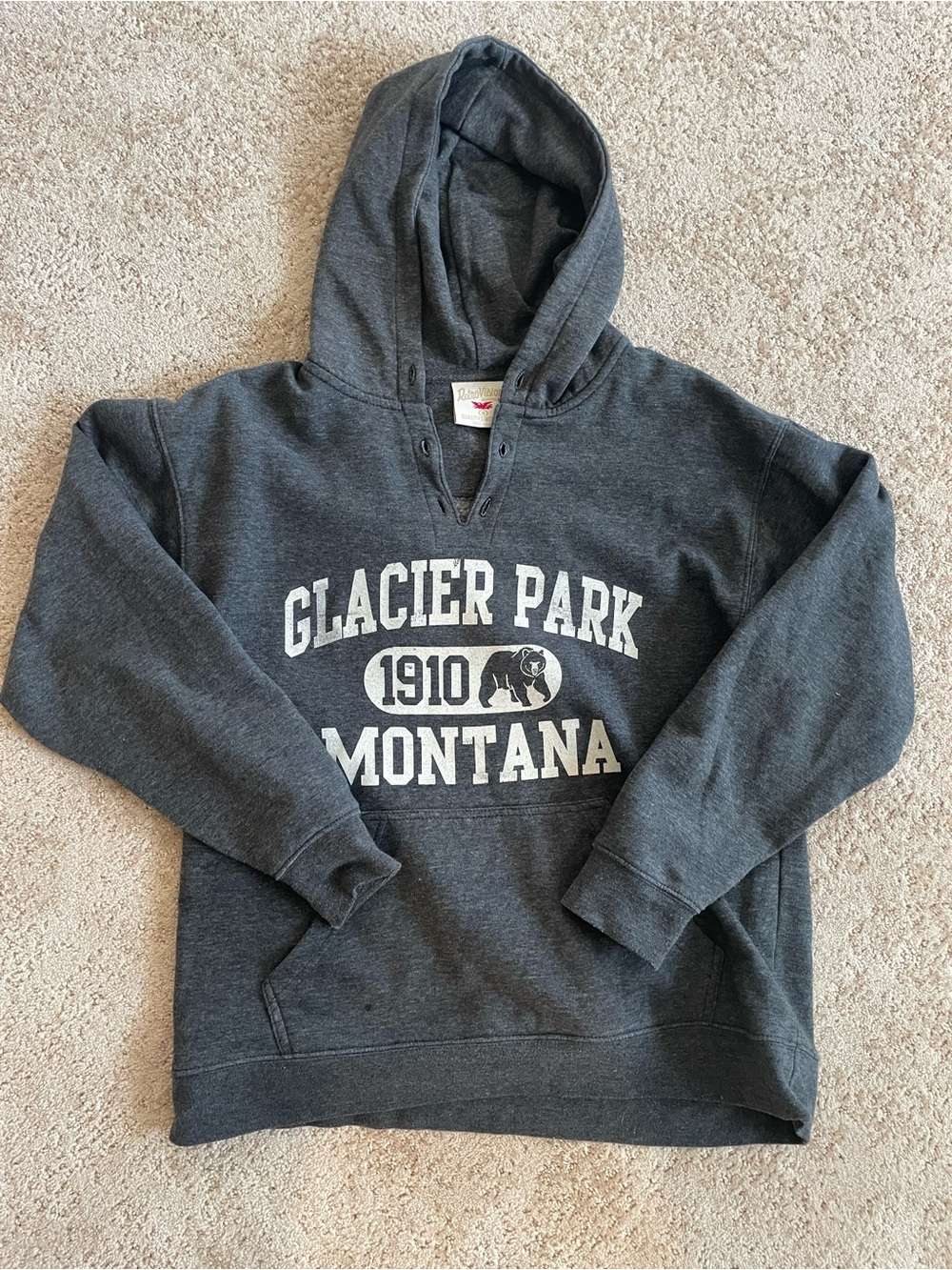 Glacier Park Montana Crewneck Hoodie - Dark Gray